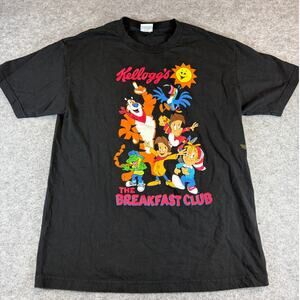 Vintage Y2K Kellogs The Breakfast Club Shirt Mens Large Black Cereal Mascot